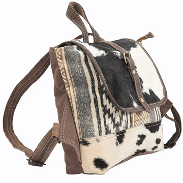 OHLAY KB102 Backpack Upcycled Canvas Hair-On Genuine Leather women bag western handbag purse